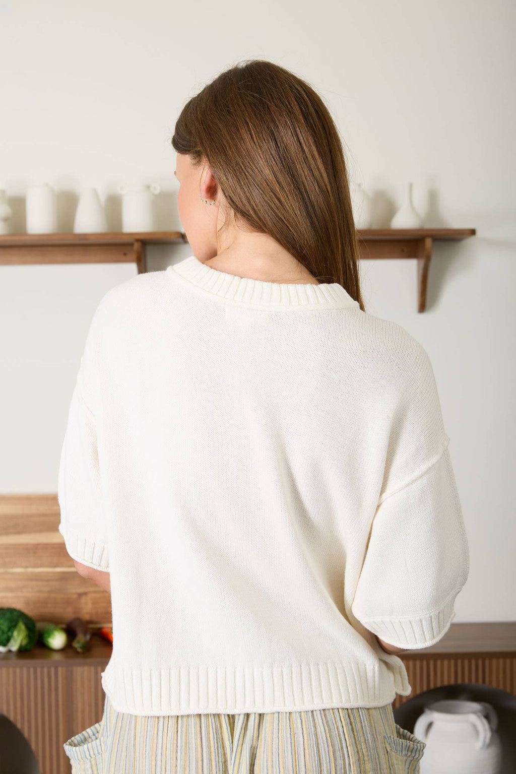 Short Sleeve Knit Cardigan