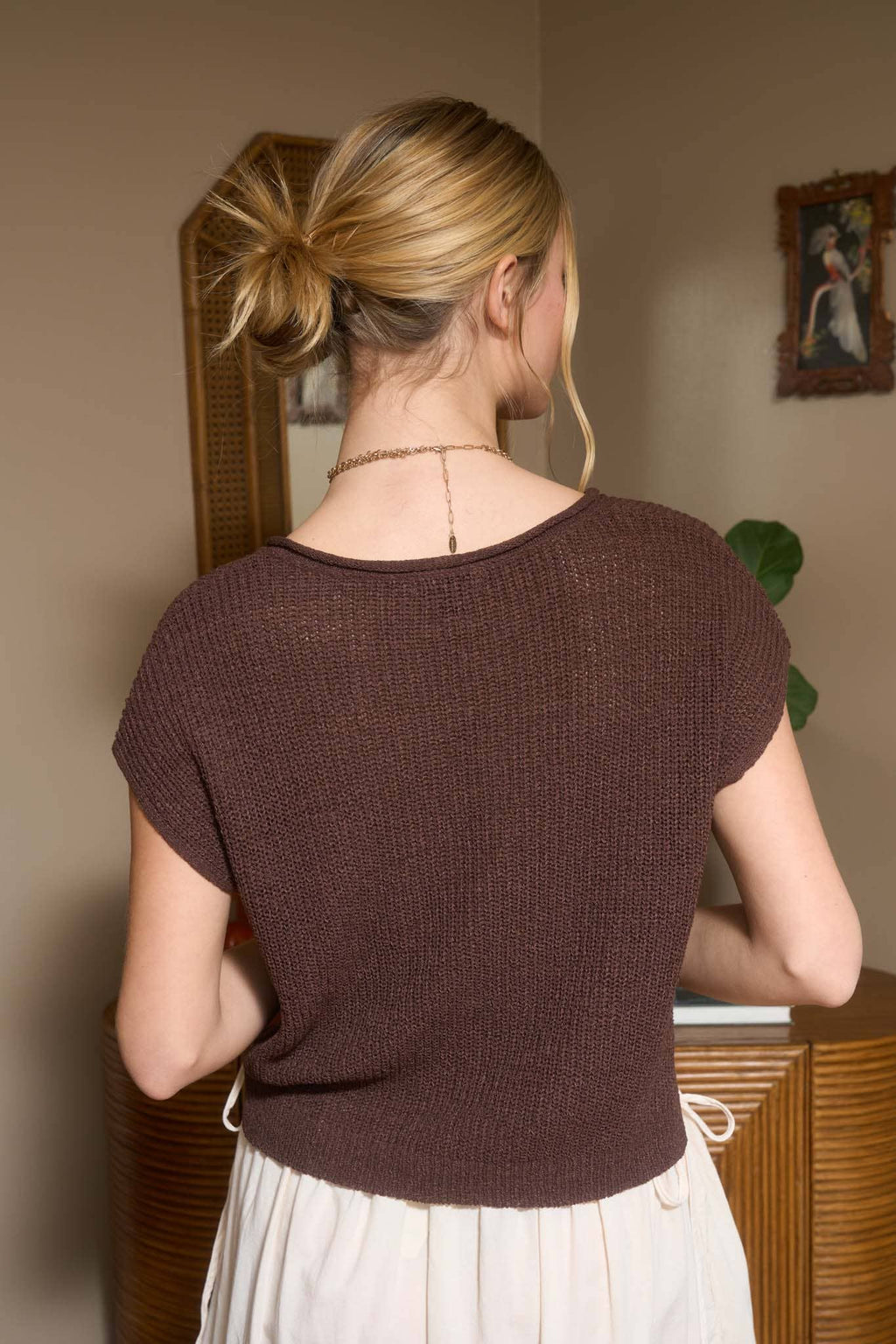 Split Neck Lightweight Sweater