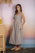 Plaid Sleeveless Midi Dress